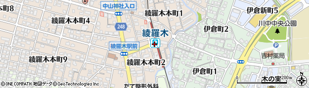 綾羅木駅周辺の地図