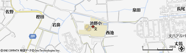 徳島県徳島市渋野町西池周辺の地図
