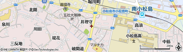 徳島県小松島市日開野町（井理守）周辺の地図