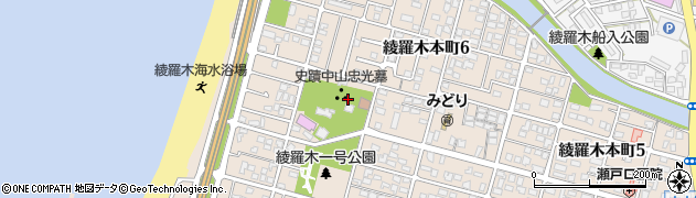 中山忠光墓周辺の地図