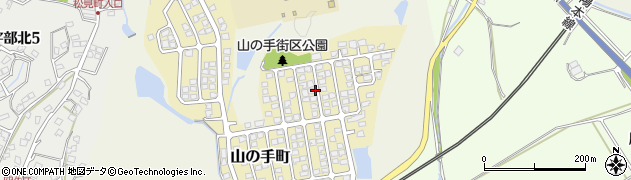 山口県宇部市山の手町周辺の地図