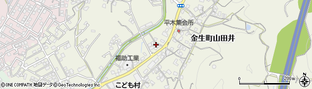 愛媛県四国中央市金生町山田井1038周辺の地図
