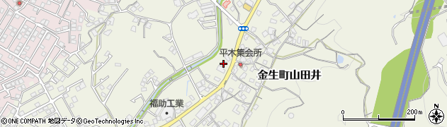 愛媛県四国中央市金生町山田井961周辺の地図