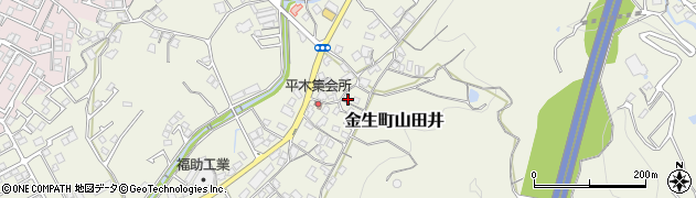 愛媛県四国中央市金生町山田井940周辺の地図