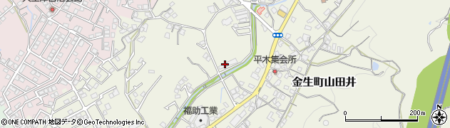 愛媛県四国中央市金生町山田井1208周辺の地図