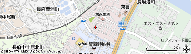 山口県下関市長府八幡町周辺の地図