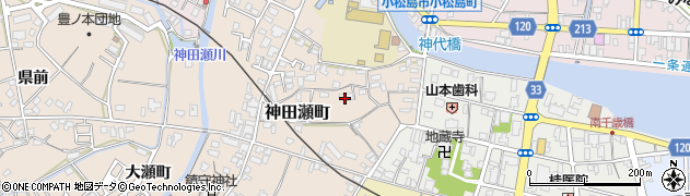 徳島県小松島市神田瀬町周辺の地図