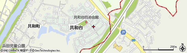 山口県山陽小野田市共和台周辺の地図