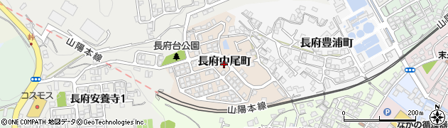 山口県下関市長府中尾町周辺の地図