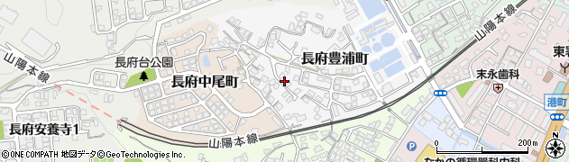 山口県下関市長府豊浦町周辺の地図