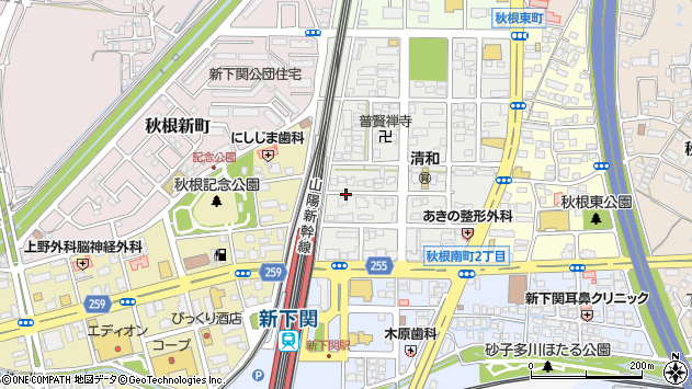 〒751-0875 山口県下関市秋根本町の地図