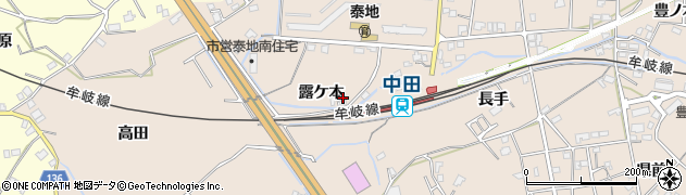 徳島県小松島市中郷町露ケ本周辺の地図