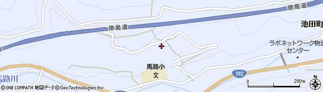 徳島県三好市池田町馬路源氏岡周辺の地図