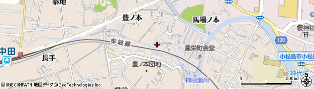 徳島県小松島市中郷町豊ノ本80周辺の地図