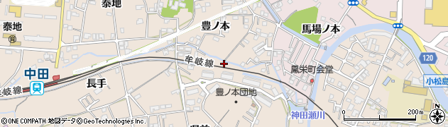 徳島県小松島市中郷町豊ノ本98-8周辺の地図
