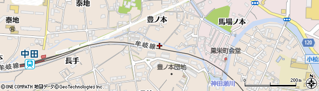 徳島県小松島市中郷町豊ノ本98周辺の地図