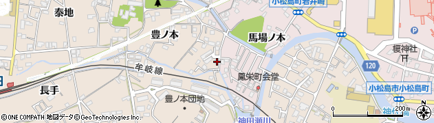 徳島県小松島市中郷町豊ノ本78周辺の地図