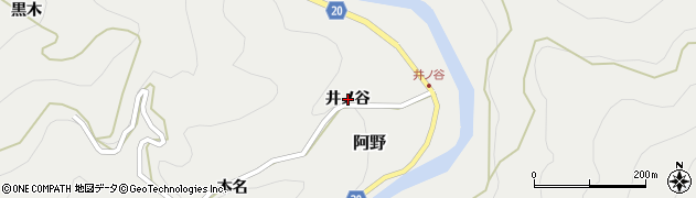 徳島県神山町（名西郡）阿野（井ノ谷）周辺の地図