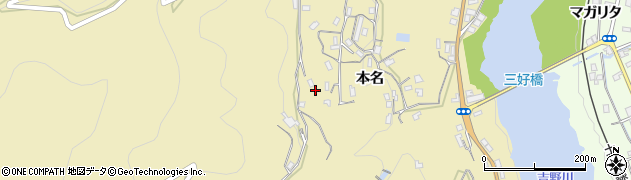 徳島県三好市池田町白地本名763周辺の地図