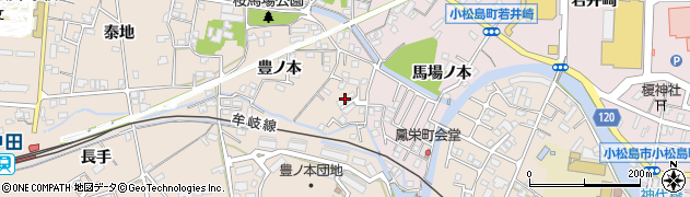 徳島県小松島市中郷町豊ノ本79周辺の地図