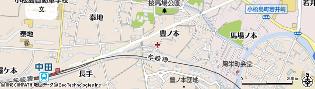 徳島県小松島市中郷町豊ノ本58周辺の地図