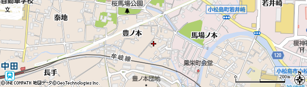 徳島県小松島市中郷町豊ノ本69周辺の地図