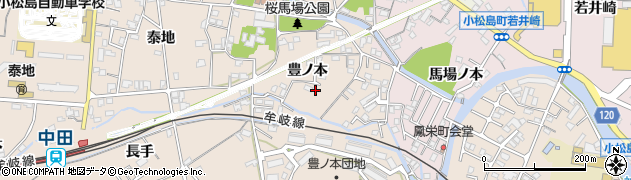 徳島県小松島市中郷町豊ノ本59周辺の地図