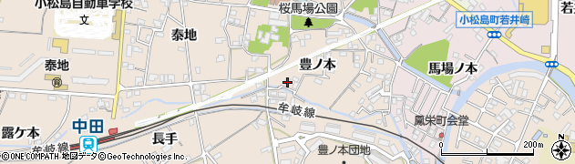 徳島県小松島市中郷町豊ノ本58-2周辺の地図