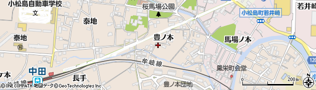 徳島県小松島市中郷町豊ノ本58-5周辺の地図