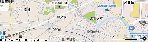 徳島県小松島市中郷町豊ノ本71周辺の地図