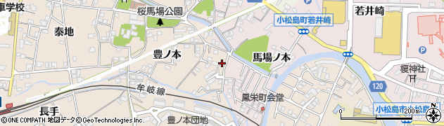 徳島県小松島市中郷町豊ノ本77周辺の地図