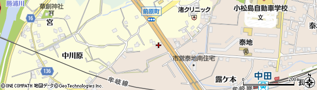 徳島県小松島市中郷町（高田）周辺の地図