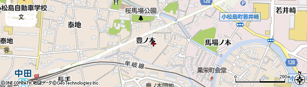 徳島県小松島市中郷町豊ノ本49周辺の地図