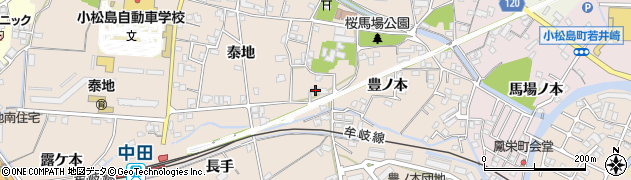 徳島県小松島市中郷町豊ノ本19周辺の地図