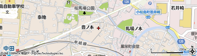 徳島県小松島市中郷町豊ノ本53-8周辺の地図
