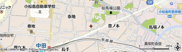 徳島県小松島市中郷町豊ノ本16周辺の地図