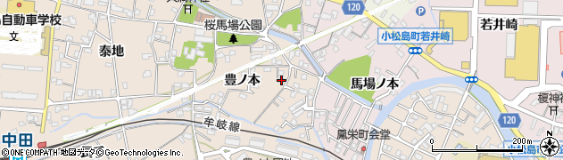 徳島県小松島市中郷町豊ノ本53周辺の地図