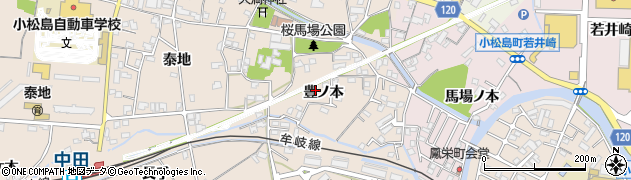 徳島県小松島市中郷町豊ノ本44周辺の地図