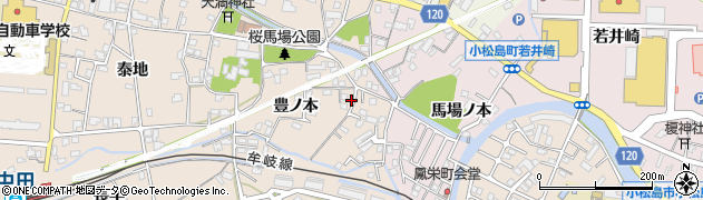 徳島県小松島市中郷町豊ノ本53-1周辺の地図