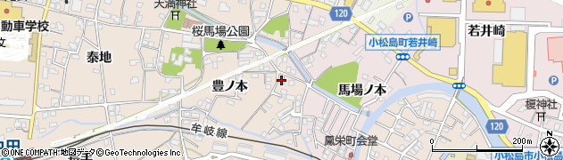 徳島県小松島市中郷町豊ノ本74周辺の地図