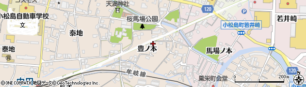 徳島県小松島市中郷町豊ノ本48周辺の地図
