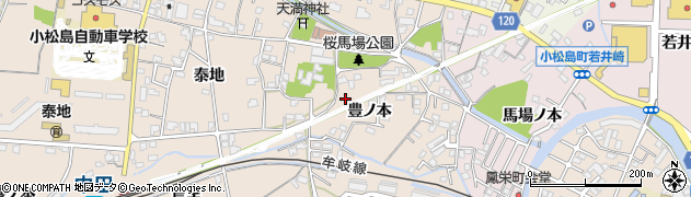 徳島県小松島市中郷町豊ノ本27周辺の地図