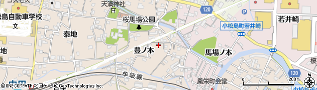 徳島県小松島市中郷町豊ノ本50周辺の地図