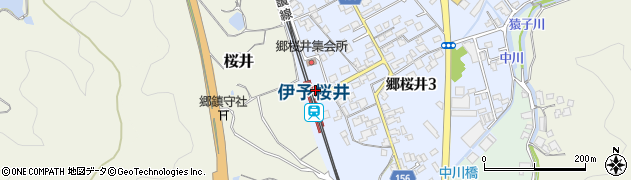 伊予桜井駅周辺の地図