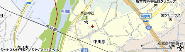 徳島県小松島市前原町（宮）周辺の地図