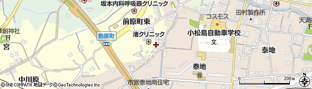 徳島県小松島市中郷町（西久保）周辺の地図