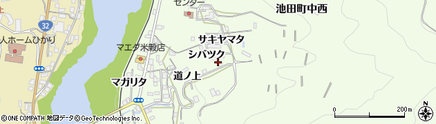 徳島県三好市池田町中西シバツク周辺の地図