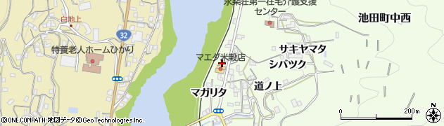 徳島県三好市池田町中西（ナガタ）周辺の地図