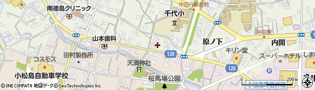 徳島県小松島市中田町奥林77周辺の地図