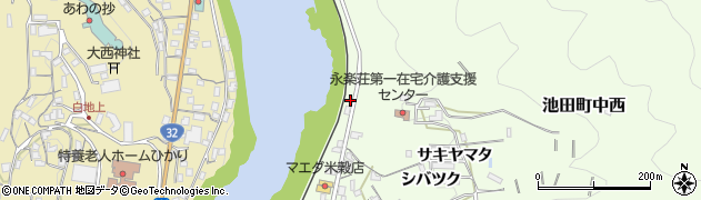 徳島県三好市池田町中西フナト周辺の地図